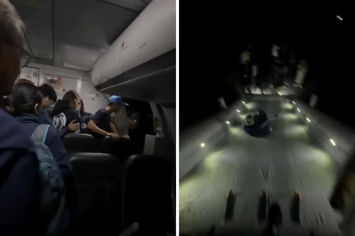 Shocking Video From Inside Frontier Crash Plane Shows Passengers Discussing Taking Their Belongings, Ignoring Crew Pleas to Leave Everything