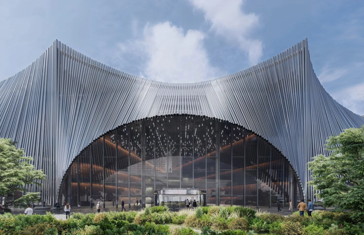 Nashville’s East Bank Set to Transform with BIG-Designed Tennessee Performing Arts Center, Featuring Striking Metal Pipe Facade